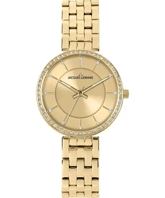 JACQUES LEMANS Damenuhr Milano Goldfarben 1-2212E - Bild 1 von 4
