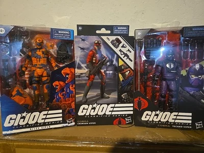 GI Joe Serie Clasificada Víbora 3 Lote Callejón Víbora Carmesí Víbora Techno-Viper Foto 1 de 3
