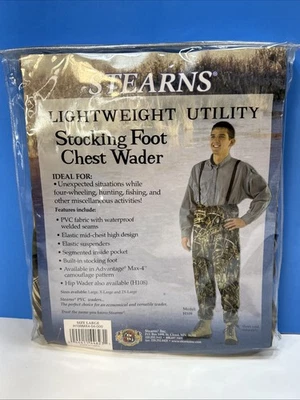STEARNS New Stocking Foot Chest Waders New Size Large H109 Max 4 Camo Pattern - Image 1 of 3