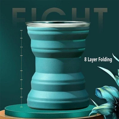 Taza de viaje plegable portátil café té silicona tazas compactas 320 ml Foto 1 de 4