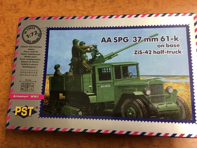 maquette 1/72, RARE , PST     SEMI CHENILLE ZIS-42 AVEC canon AA 37mm - Photo 1/2