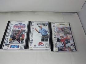 SEGA SATURN LOT OF 3 SPORTS GAMES NFL QB Club 97 PGA  NHL ALL STAR HOCKEY CIB