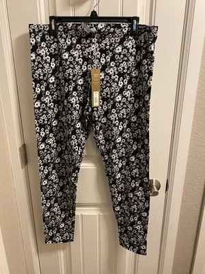 NUEVO CON ETIQUETAS LC Lauren Conrad XL Leggings florales para mujer tiro medio elásticos Foto 1 de 4