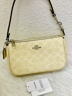 NWT Coach Nolita 19 In Signature Canvas CW426 Canvas In Hay (Yellow) Color - Image 1 of 4