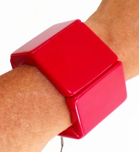Sobral Classicos Sabrina Red Beads Artist Made Statement Cuff Bracelet - Picture 1 of 3