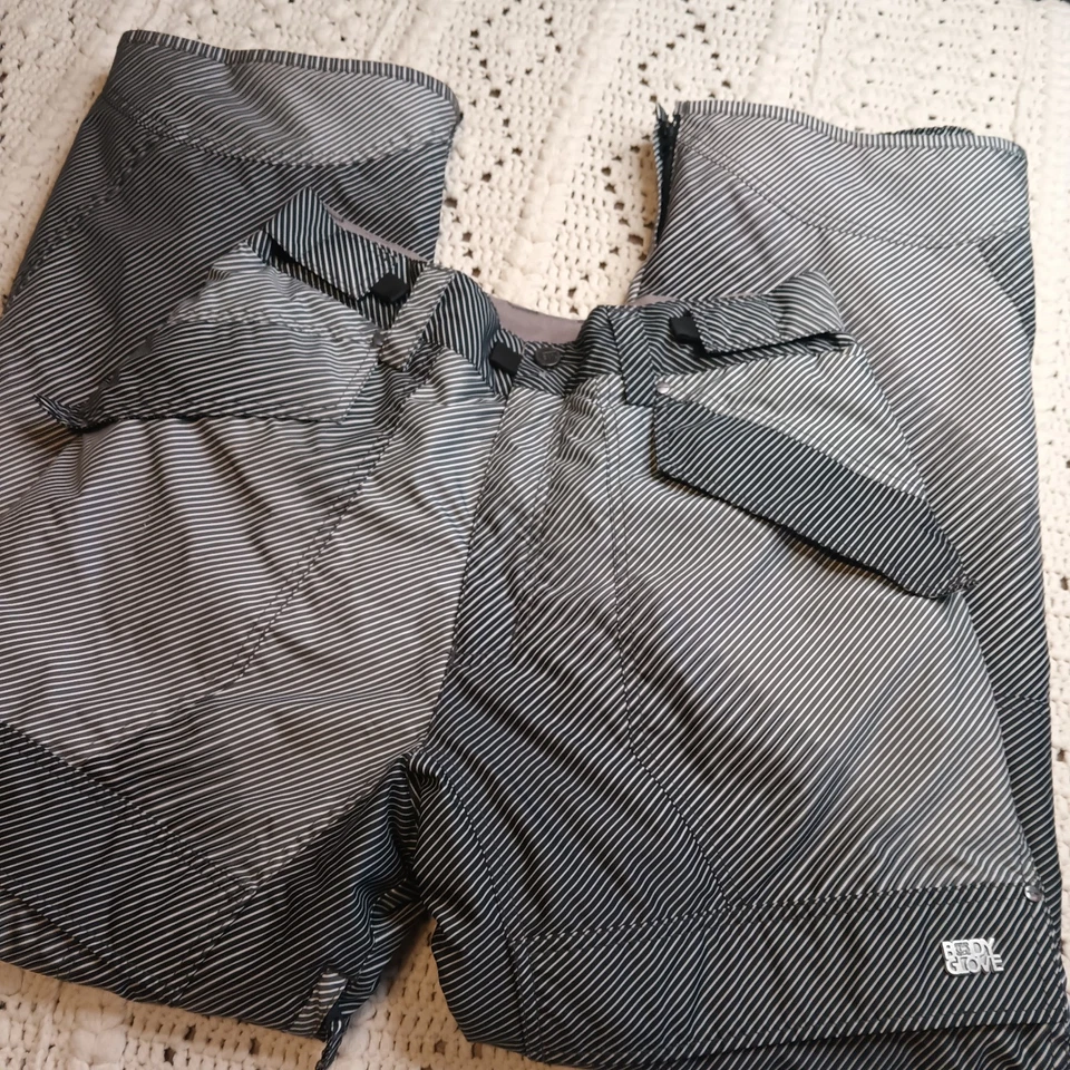 De Colección Para Hombres M Cuerpo Guante Snowboard Esquí Pantalones Nieve Negro Blanco Rayas Retro Y2K Foto 1 de 4