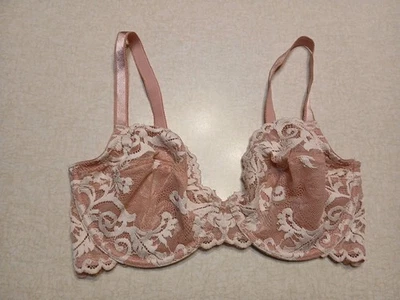 Wacoal Bra 34DD Instant Icon Pink Lace Unlined Underwire 851322 - Image 1 of 4