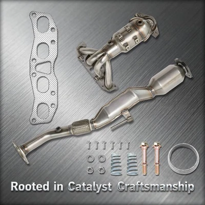 Convertidor catalítico 2 piezas con colector de escape para Nissan Altima 2002-2006 2,5 L Foto 1 de 4