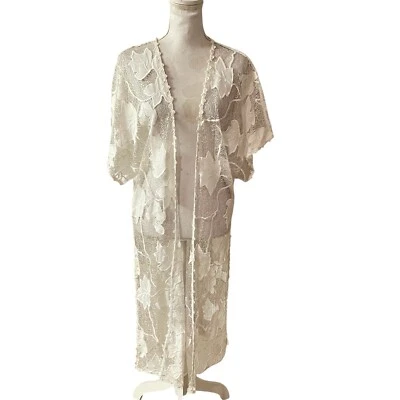 Женский кружевной кардиган Line & Dot с открытой передней частью и короткими рукавами один размер - Изображение 1 из 4