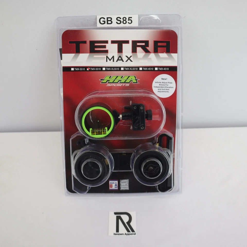 NEW HHA Sports Tetra Max TMX-5519 .19 One Pin Archery Bow Sight Scope Mount RH - Image 1 of 4