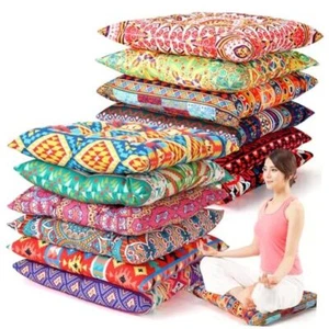 12 Pcs Bohemian Floor Pillows Seating 15 Inch Boho Floor Cushions Square - Picture 1 of 7
