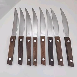 Vintage VERNCO Set of 8 Knives Stainless Blade JAPAN 4 inch.          g - Picture 1 of 11