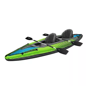 EliteShield 2 Person Tandem Inflatable Kayak Includes Aluminum Paddles, Air Pump - Picture 1 of 8