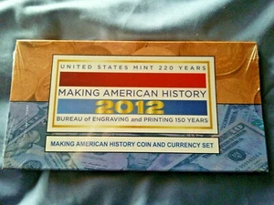 2012 MAKING AMERICAN HISTORY COIN AND CURRENCY SETS "SEALED / BRAND NEW" - Picture 1 of 8