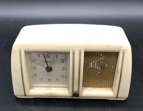 Vintage Rensie Bakelite Alarm Clock Made In Germany Parts Only Wind Up Cover