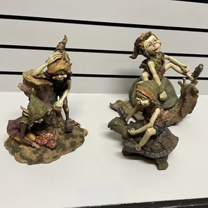 Woodland Pixie Figurine Enchanting Garden Elf Sculpture Magical Fairy Lot Of 3 - Picture 1 of 13