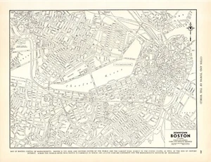1940 Vintage Boston City Street Map of Boston Massachusetts Atlas Map 2137 - Picture 1 of 4