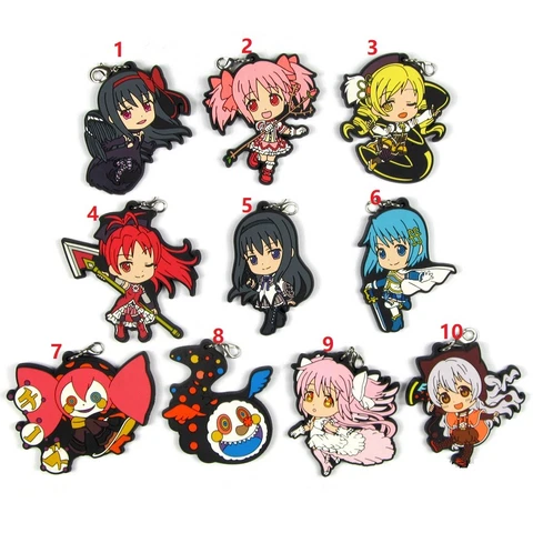 Puella Magi Madoka Magica Anime Rubber Strap Keychain Key Ring Charm Madoka Gift Cover