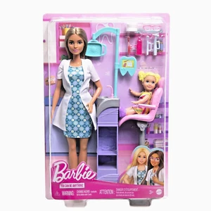 BARBIE CAREERS - JUEGO MUÑECA PACIENTE DENTISTA Y NIÑO PEQUEÑO de Mattel Brown Hair - Imagen 1 de 6