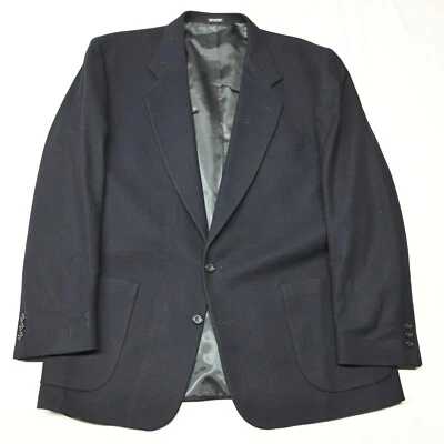 Chaqueta Abrigo Deportivo Blazer De Colección Oscar de la Renta 46L Azul Marino Franela Para Hombre Foto 1 de 4