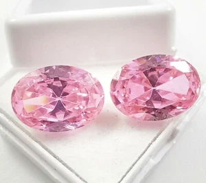 20.40 Ct Pair Pink Zircon Oval Shape Loose Gemstones 13.90x10.00x6.05 MM - Picture 1 of 5