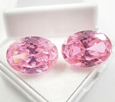 20.40 Ct Pair Pink Zircon Oval Shape Loose Gemstones 13.90x10.00x6.05 MM - Image 1 of 4