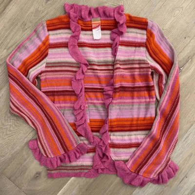 Cárdigan Oilily Colorido con Detalle de Volantes en las Mangas (XS) Foto 1 de 4