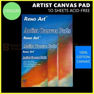 Canvas Pad A3 A4 A5 100% Cotton 10 Sheets Sketching Drawing Painting Artist Pads - image 1 of 4
