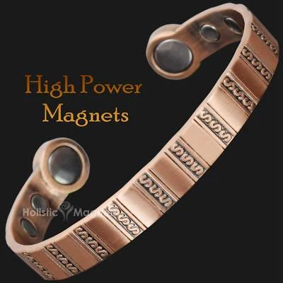 HOLISTIC MAGNETS Healing Magnetic Bracelet Copper Bangle STRONG Magnets for Pain Relief - HCS