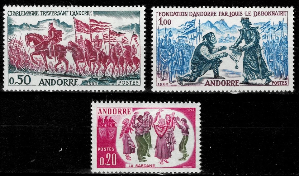 Andorra French 1963 ☀ Historial events Mi: 155/57 - € Kw: 35 Eur ☀ MNH** - Image 1 of 2