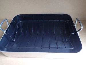 CHICKEN / TURKEY ROASTING PAN LARGE HEAVY DUTY 16.5" NON STICK SURFACE - Picture 1 of 10