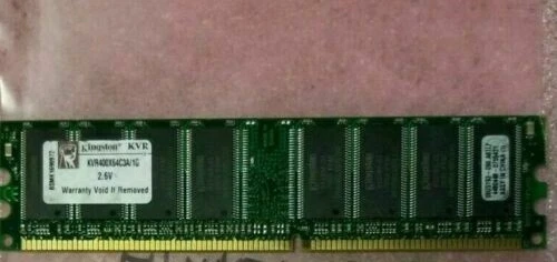 KINGSTON CHIP 1GB DDR PC-3200 2.6VOLT Non-ECC Unbuffered 184Pins DUAL RANK - Image 1 of 1