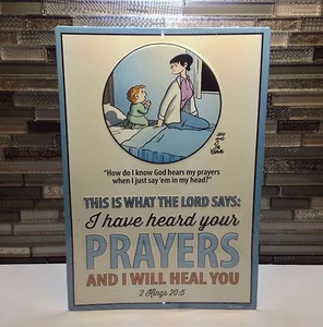 Family Circus I Have Heard Your Prayers Embossed Metal Tin Sign - Picture 1 of 1