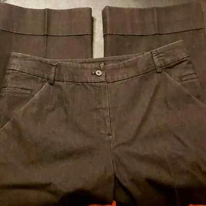 Focus 2000 Black Denim Cuffed Sz 8 Slacks - Picture 1 of 8