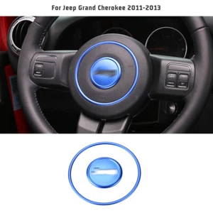 Blue Steering Wheel Center Trim Cover For Jeep Grand Cherokee 11-13 Compass 11+ - Foto 1 di 11
