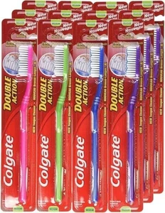 Colgate 12 Pack Double Action Medium Toothbrush Pack - Picture 1 of 3