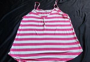 ee:some Pink White Stripe Spaghetti Strap Loose Tank Size Small - Picture 1 of 5