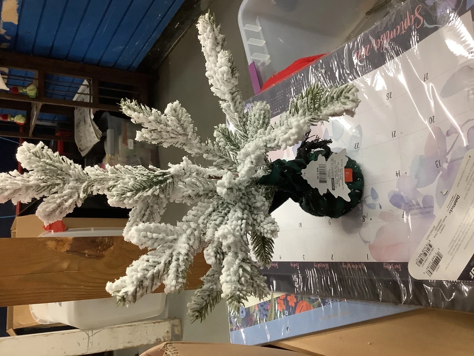Decorative 15” Artificial Snow Tree - Image 1 of 1