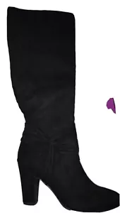 Rampage Women’s Boot:Black Micro Suede:8M:Ram-Emily:Knee High 3” Heel:Very Cute - Picture 1 of 12