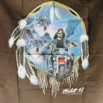 Hulett '98 Wyoming Bandana Lone Wolf Motorcycle Rider Scarf - Image 1 of 4
