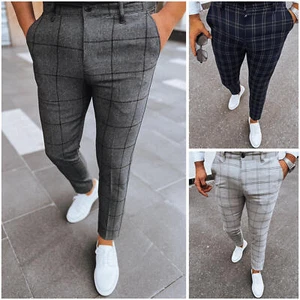 Herren Chino Hose Elegant Kariert Hosen Anzughose Kariert Hose Casual DSTREET - Bild 1 von 6