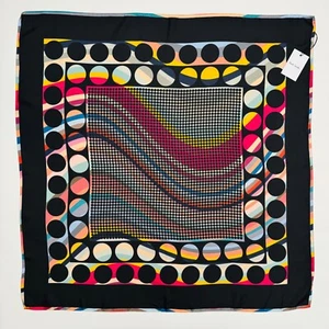 PAUL SMITH Swirl Stripe Spot & Dot 100% Silk Square Scarf Shawl | 96cm x 96cm - Picture 1 of 8