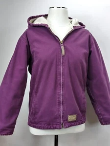 C. E. SCHMIDT Workwear Purple Jacket Youth L Sherpa Fleece Lined Work Coat Hood - Picture 1 of 20
