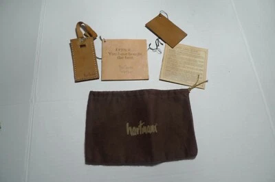 Hartmann- Lot Of Vintage Items- Leather Luggage Tag , Small Dust Bag & Brochures - Image 1 of 4