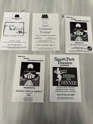 Lot Souvenir Programs Playbills SCCL South Park Theatre Charlotte NC 1990's - Image 1 of 2