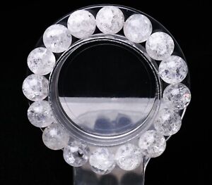 12mm Natural Hima Alaya White Quartz Crystal Gemstone Round Beads Bracelet AAA
