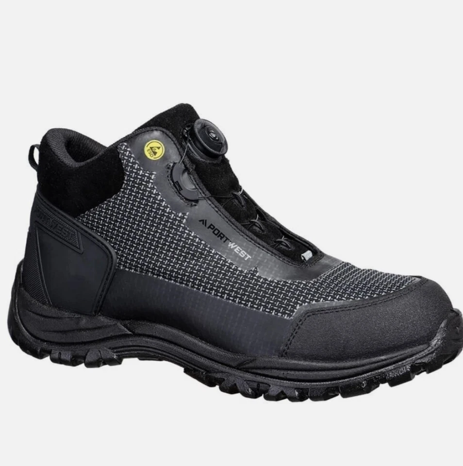 PORTWEST Composite Mid Safety Boot S3S ESD SR Lightweight BOA Type Work Shoe Sz - Image 1 of 1