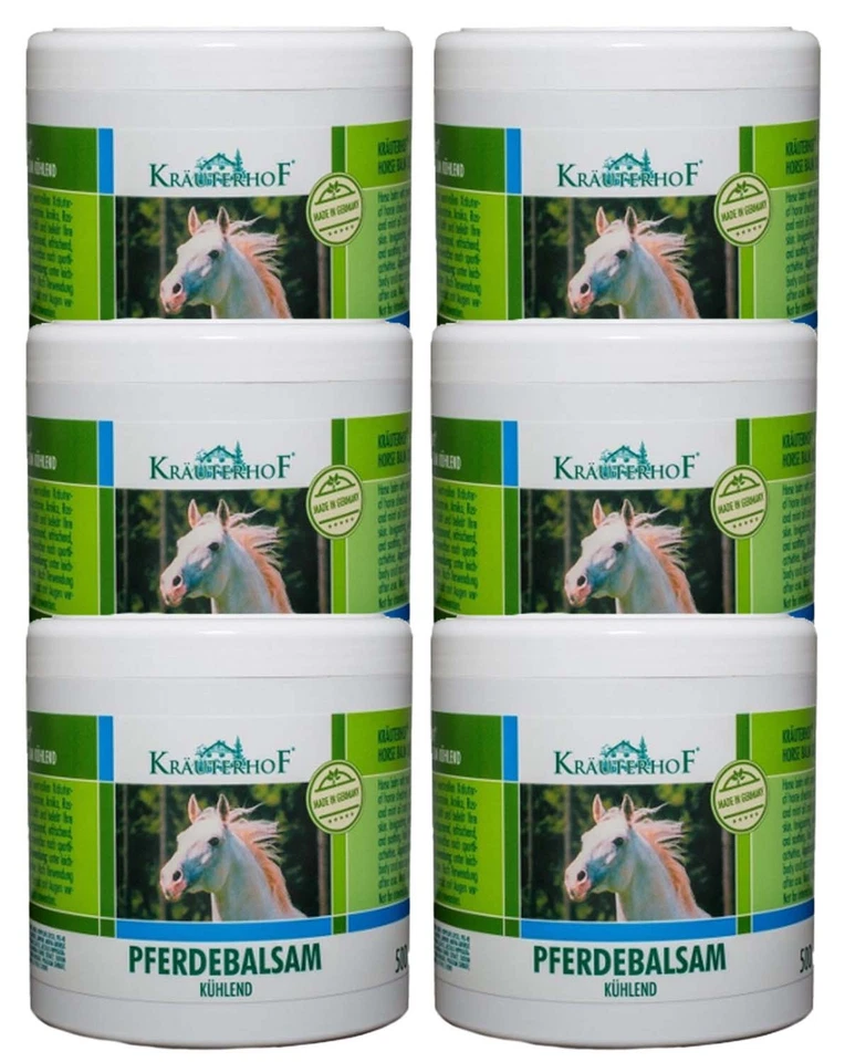 Balsamo per cavalli rinfrescante 500 ml gel gel freddo unguento per cavalli unguento balsamo 6 lattine - Immagine 1 di 1