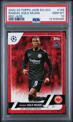 2022-23 Randal Kolo Muani Topps Jade Red Frankfurt Rookie Card 4/5 PSA 10 GEM - Image 1 of 3