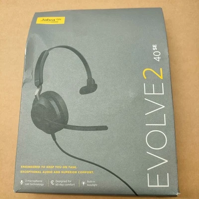 Jabra Evolve2 40 SE Wired Headset USB-C, MS Mono (24189-899-899) - Image 1 of 3